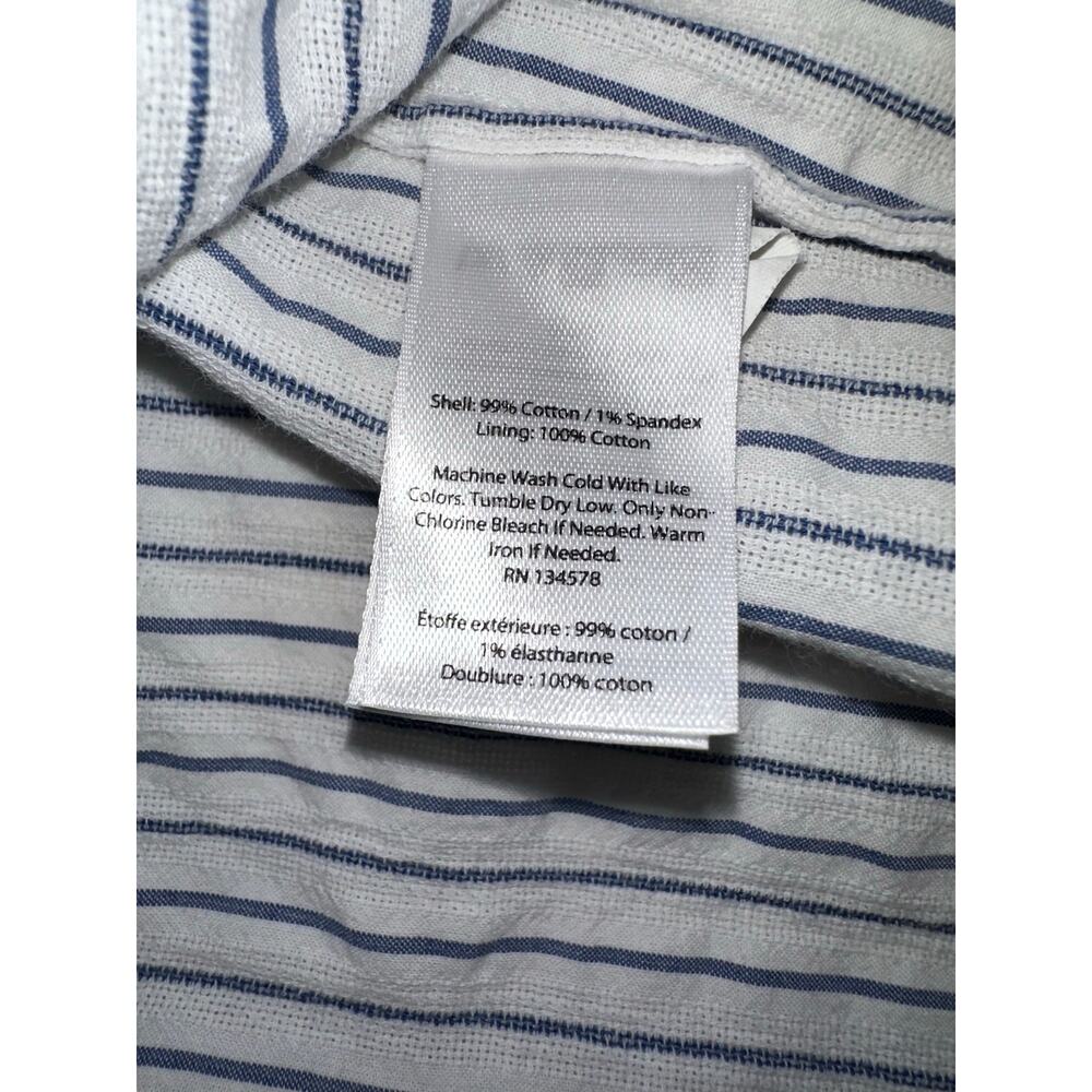 Vineyard Vines Women's Dress Size 2 Striped Pintuck Flutter Sleeve Navy White - Picture 8 of 8
